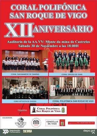 Fechas, información, programa, cartel, imágenes, mapa y ubicación de XII Aniversario da Coral Polifónica San Roque  en  Vigo