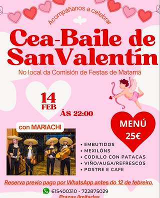 Fechas, información, programa, cartel, imágenes, mapa y ubicación de Cea - Baile de San Valentín de Matamá  en  Vigo