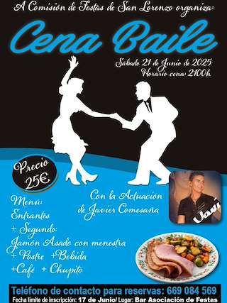 Fechas, información, programa, cartel, imágenes, mapa y ubicación de Cena Baile de San Lourenzo de Coruxo  en  Vigo