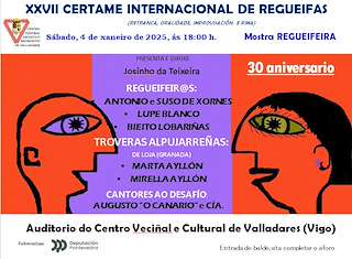Fechas, información, programa, cartel, imágenes, mapa y ubicación de XXVII Certame Internacional de Regueifas  en  Vigo