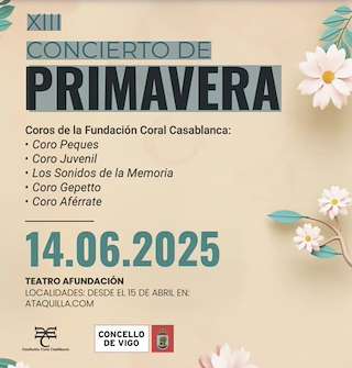 Fechas, información, programa, cartel, imágenes, mapa y ubicación de XIII Concierto de Primavera  en  Vigo