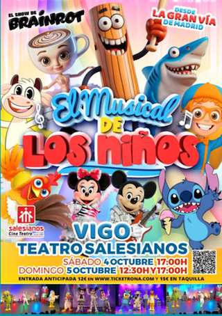 Fechas, información, programa, cartel, imágenes, mapa y ubicación de El Musical de los Niños - El Show de Brainrot (2025)  en  Vigo
