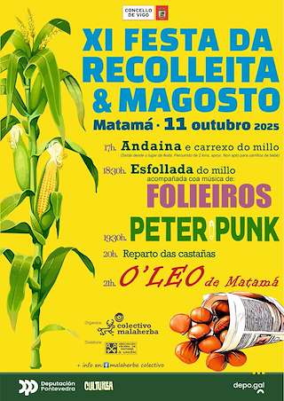 Fechas, información, programa, cartel, imágenes, mapa y ubicación de XI Festa da Recolleita do Millo de Matamá (2025)  en  Vigo