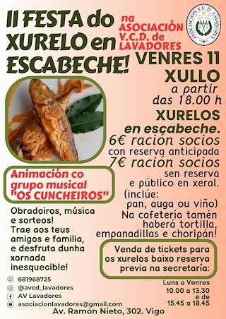 Fechas, información, programa, cartel, imágenes, mapa y ubicación de II Festa do Xurelo en Escabeche de Lavadores  en  Vigo
