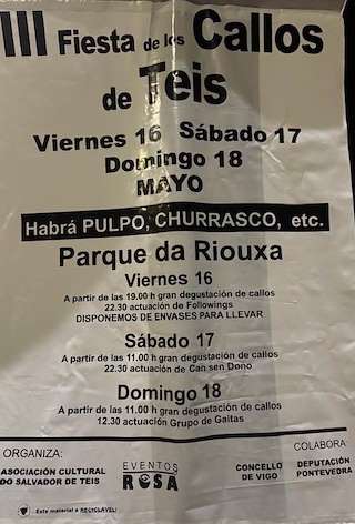 Fechas, información, programa, cartel, imágenes, mapa y ubicación de III Festa dos Callos de Teis  en  Vigo