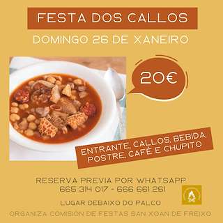 Fechas, información, programa, cartel, imágenes, mapa y ubicación de Festa dos Callos do Freixo   en  Vigo