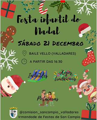Fechas, información, programa, cartel, imágenes, mapa y ubicación de Festa Infantil de Nadal de Valladares  en  Vigo
