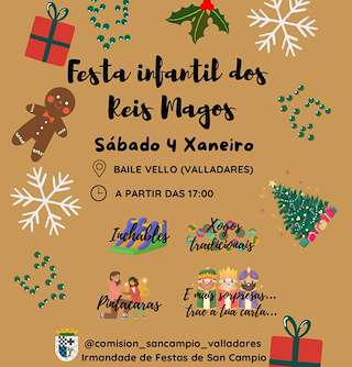 Fechas, información, programa, cartel, imágenes, mapa y ubicación de Festa Infantil dos Reis Magos de Valadares  en  Vigo