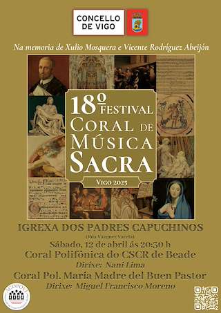 Fechas, información, programa, cartel, imágenes, mapa y ubicación de XVIII Festival Coral de Música Sacra  en  Vigo