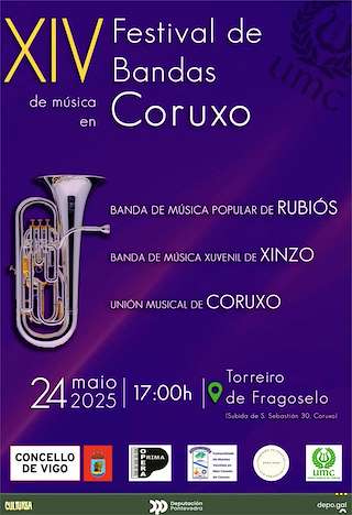 Fechas, información, programa, cartel, imágenes, mapa y ubicación de XIV Festival de Bandas de Música de Coruxo  en  Vigo