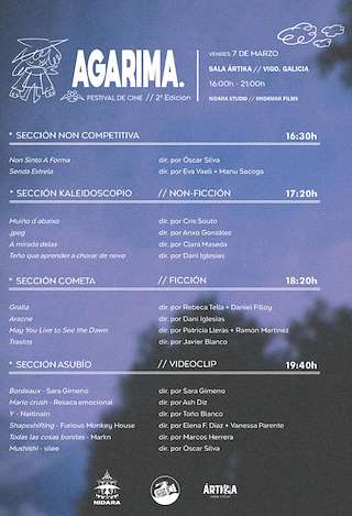 Fechas, información, programa, cartel, imágenes, mapa y ubicación de II Festival de Cine Agarima   en  Vigo