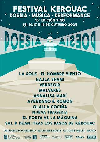 Fechas, información, programa, cartel, imágenes, mapa y ubicación de XV Festival Kerouac - Festival Internacional de Poesía y Performance (2025)  en  Vigo