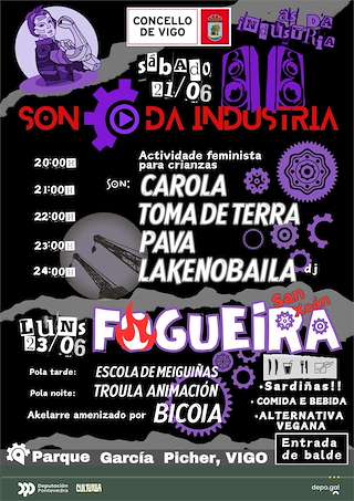 Fechas, información, programa, cartel, imágenes, mapa y ubicación de Fogueira de San Xoán da Industria  en  Vigo