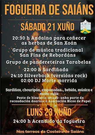 Fechas, información, programa, cartel, imágenes, mapa y ubicación de Fogueira de San Xoán de Saiáns   en  Vigo