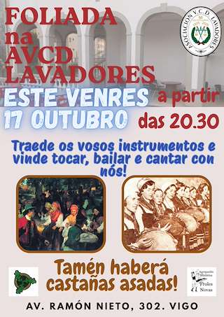 Fechas, información, programa, cartel, imágenes, mapa y ubicación de Foliada na AVCD Lavadores (2025)  en  Vigo
