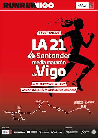 Fechas, información, programa, cartel, imágenes, mapa y ubicación de La 21 Media Maratón (2025)  en  Vigo