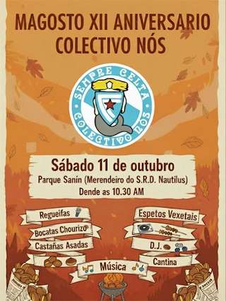 Fechas, información, programa, cartel, imágenes, mapa y ubicación de Magosto XII Aniversario Colectivo Nós (2025)  en  Vigo