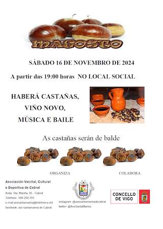 Fechas, información, programa, cartel, imágenes, mapa y ubicación de Magosto da Asociación Veciñal de Cabral  en  Vigo