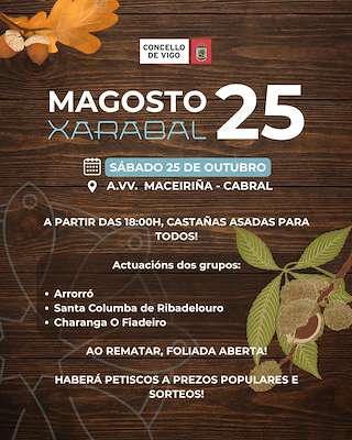 Fechas, información, programa, cartel, imágenes, mapa y ubicación de Magosto e Foliada da Asociación de Veciños de Maceiriña de Cabral (2025)  en  Vigo