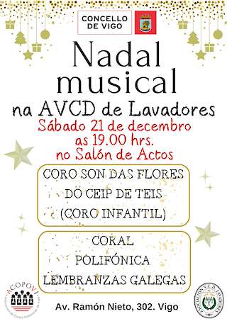 Fechas, información, programa, cartel, imágenes, mapa y ubicación de Nadal Musical de Lavadores  en  Vigo