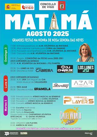 Fechas, información, programa, cartel, imágenes, mapa y ubicación de Nosa Señora das Neves de Matamá  en  Vigo
