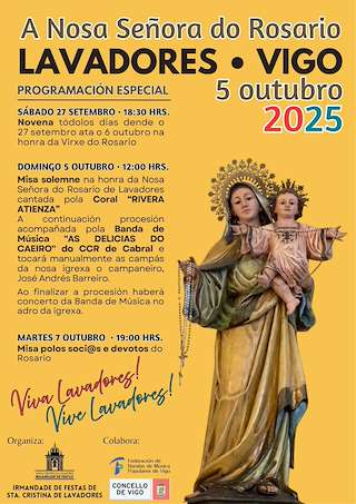 Fechas, información, programa, cartel, imágenes, mapa y ubicación de Nosa Señora do Rosario de Lavadores (2025)  en  Vigo