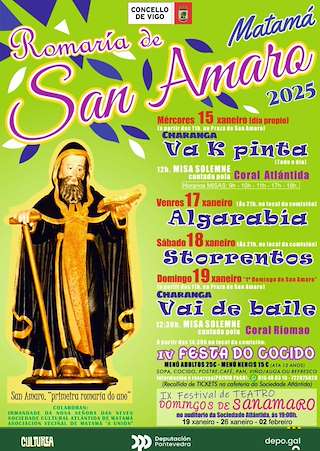 Fechas, información, programa, cartel, imágenes, mapa y ubicación de Romaría de San Amaro de Matamá  en  Vigo