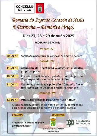 Fechas, información, programa, cartel, imágenes, mapa y ubicación de Romaría do Corazón de Xesús na Parrocha-Bembrive  en  Vigo