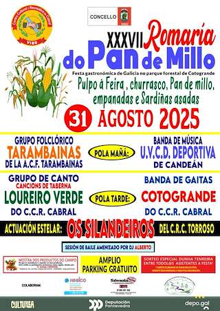 Fechas, información, programa, cartel, imágenes, mapa y ubicación de XXXVII Romaría do Pan de Millo de Cabral  en  Vigo