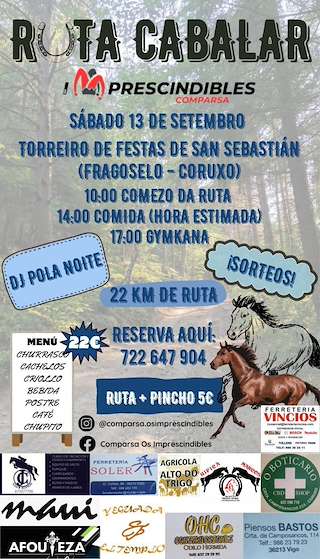 Fechas, información, programa, cartel, imágenes, mapa y ubicación de Ruta Cabalar de Coruxo   en  Vigo