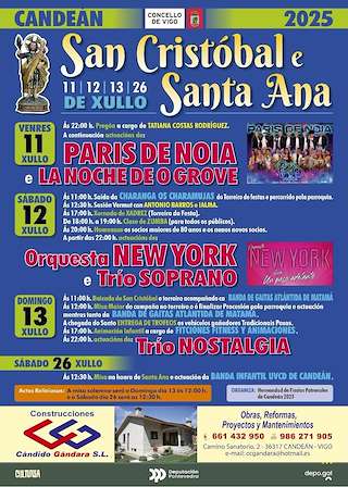 Fechas, información, programa, cartel, imágenes, mapa y ubicación de San Cristóbal y Santa Ana de Candeán  en  Vigo