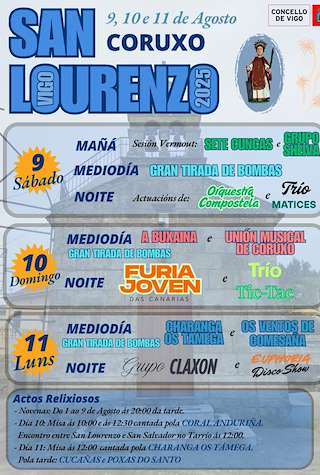 Fechas, información, programa, cartel, imágenes, mapa y ubicación de San Lourenzo de Coruxo  en  Vigo