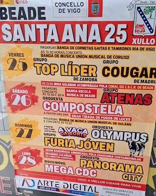 Fechas, información, programa, cartel, imágenes, mapa y ubicación de Santa Ana de Beade  en  Vigo