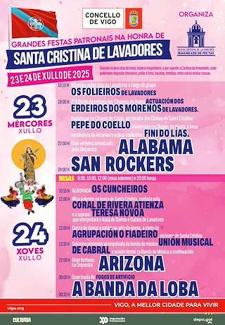 Fechas, información, programa, cartel, imágenes, mapa y ubicación de Santa Cristina de Lavadores  en  Vigo