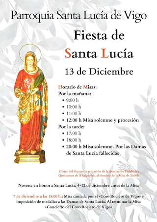 Fechas, información, programa, cartel, imágenes, mapa y ubicación de Santa Lucia  en  Vigo