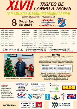 Fechas, información, programa, cartel, imágenes, mapa y ubicación de XLVII Trofeo Campo a Través San Miguel de Oia  en  Vigo