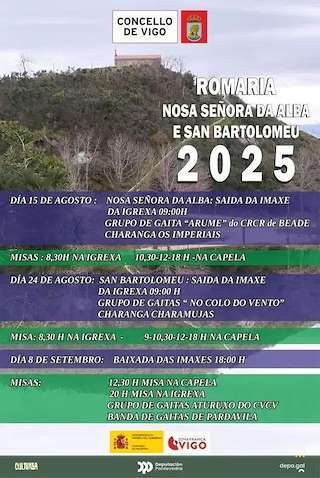 Fechas, información, programa, cartel, imágenes, mapa y ubicación de Virxe do Alba y San Bartolomeu de Valladares  en  Vigo