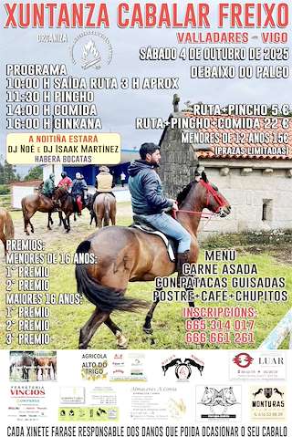 Fechas, información, programa, cartel, imágenes, mapa y ubicación de Xuntanza Cabalar de Freixo (2025)  en  Vigo