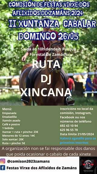 Fechas, información, programa, cartel, imágenes, mapa y ubicación de Xuntanza Cabalar de Zamáns  en  Vigo