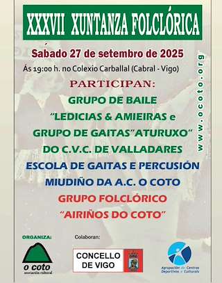 Fechas, información, programa, cartel, imágenes, mapa y ubicación de XXXVII Xuntanza Folclórica de Cabral  en  Vigo
