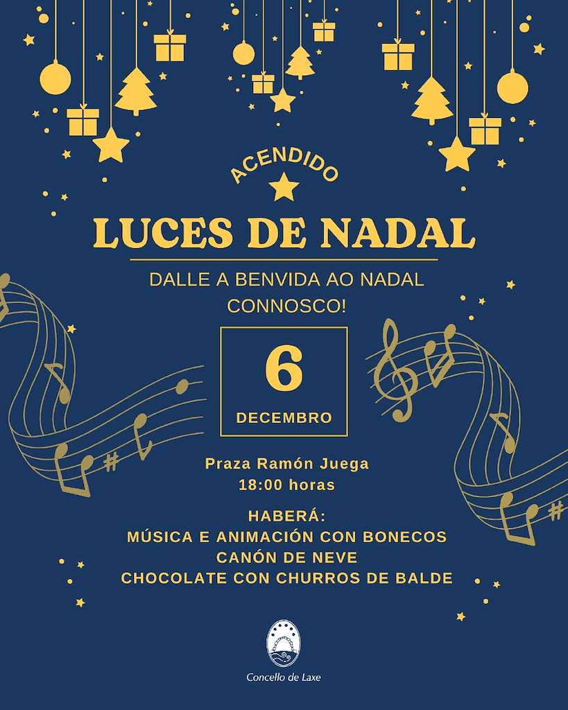 Acendido das Luces de Nadal (2024) en Laxe