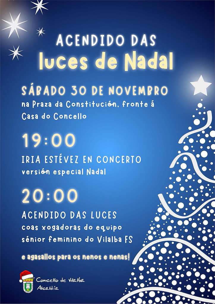 Acendido das Luces de Nadal (2024) en Vilalba