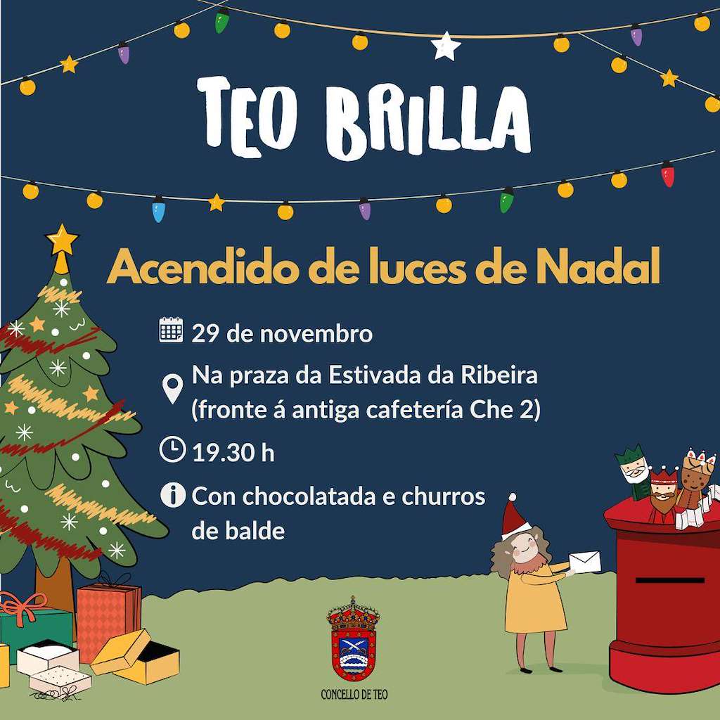 Acendido de Luces de Nadal (2024) en Teo