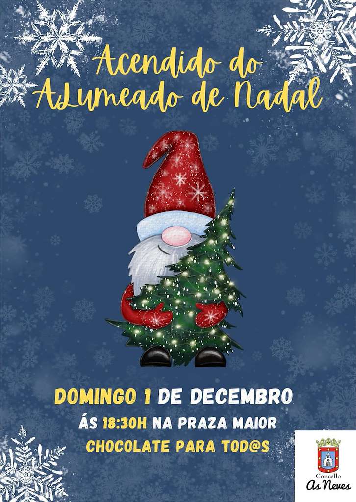 Acendido do Alumeado de Nadal (2024) en As Neves