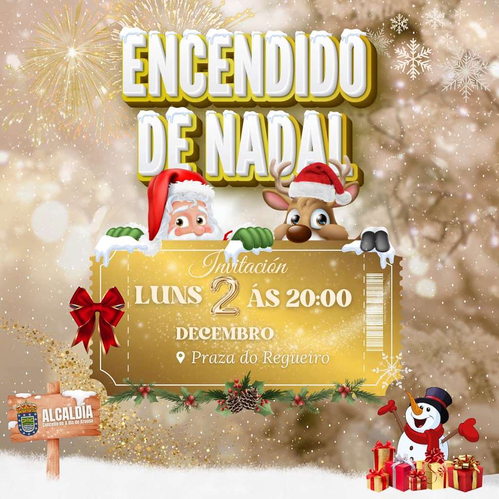 Acendido do Alumeado de Nadal  (2024) en Illa de Arousa