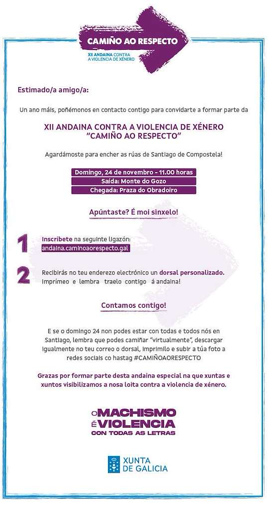 XII Andaina Contra a Violencia de Xénero - Camiño ao Respecto en Santiago de Compostela