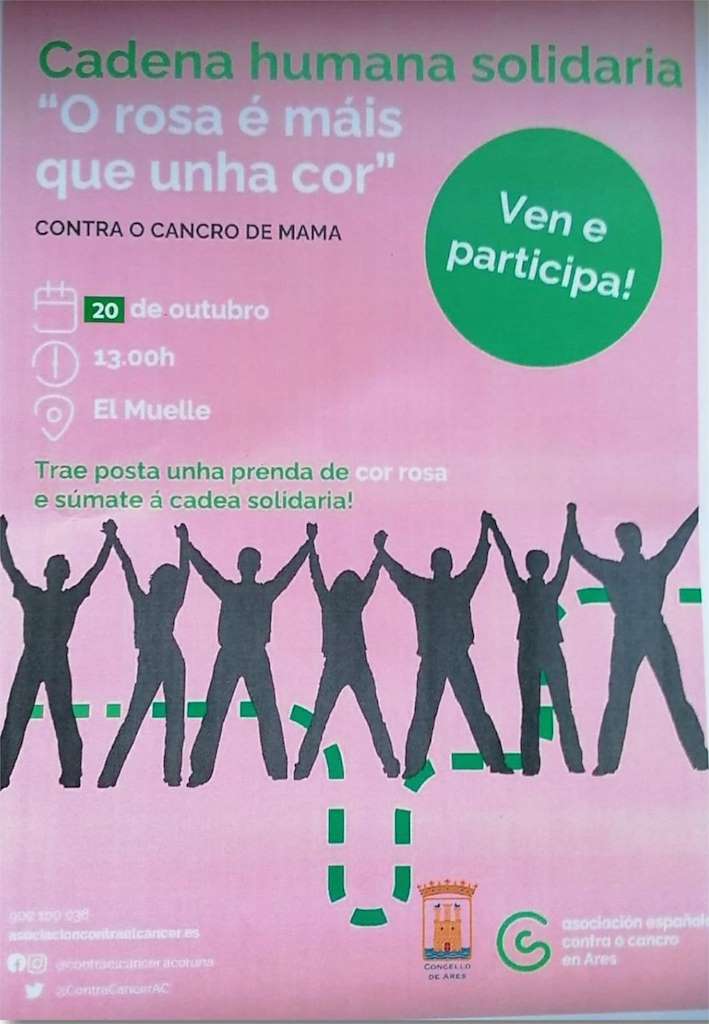 Cadena Humana Solidaria contra o Cancro de Mama en Ares