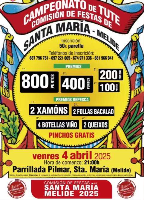 Campeonato de Tute das Festas de Santa María (2025) en Melide