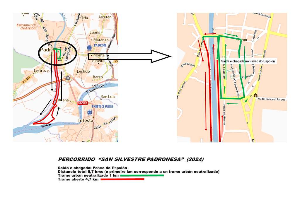 Carreira Solidaria de San Silvestre (2024) en Padrón