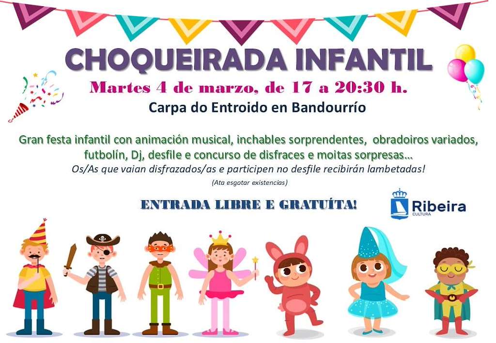 Choqueirada Infantil de Bandourrío (2025) en Ribeira